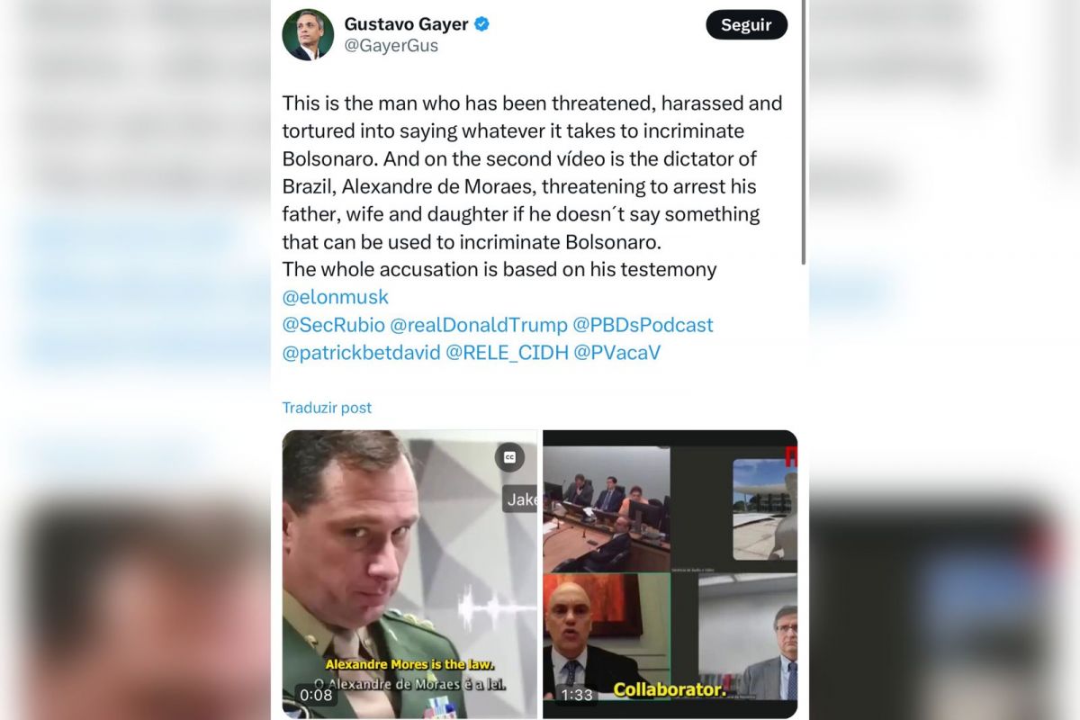Sem ser ouvido nem em português, Gustavo Gayer agora faz posts em inglês