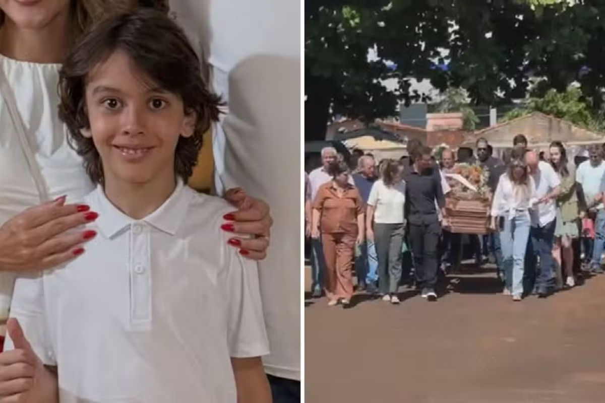 Benício é sepultado em Itumbiara sob comoção; mãe se despede do filho de 8 anos
