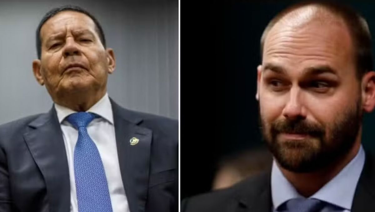Mourão desaprova licença de Eduardo Bolsonaro: 