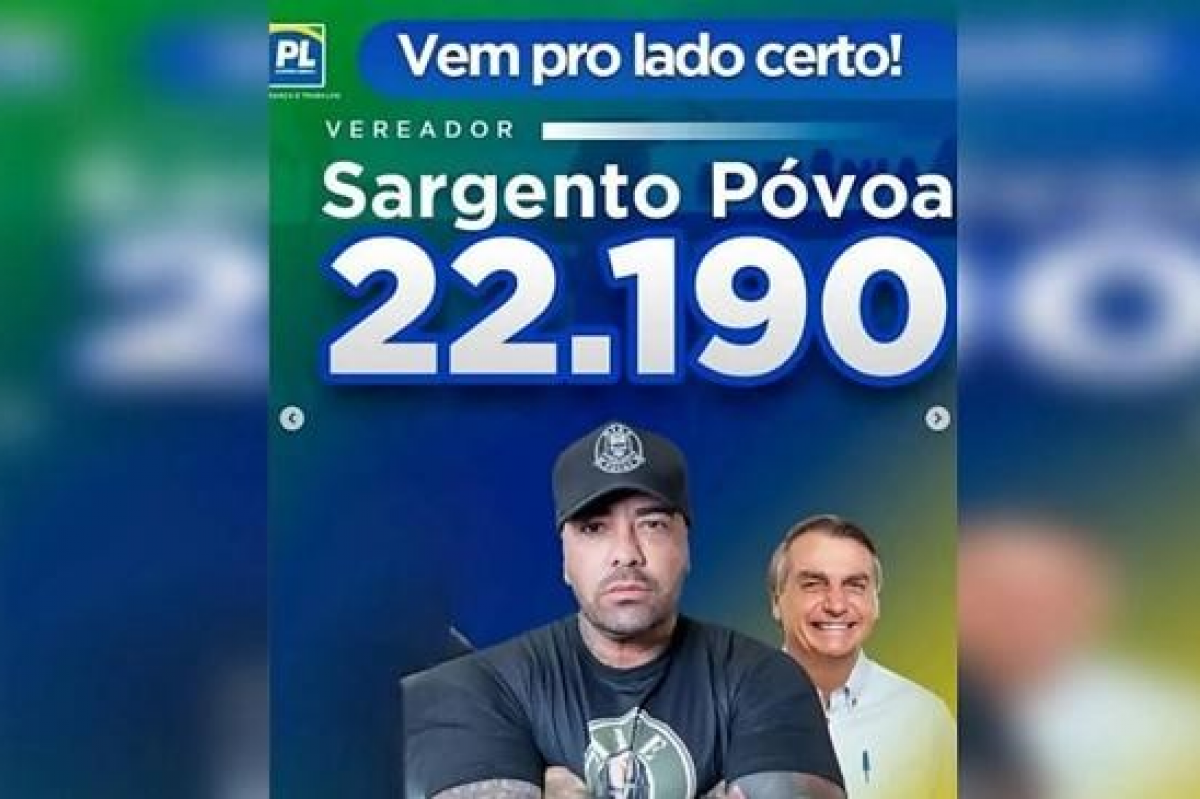 Sargento preso por tortura usava imagem de Bolsonaro em campanha a vereador em Luziânia