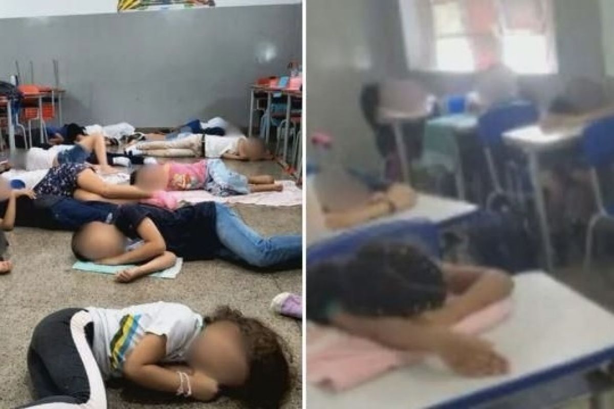 Crianças dormem no chão por falta de colchão em Cmei de Goiânia