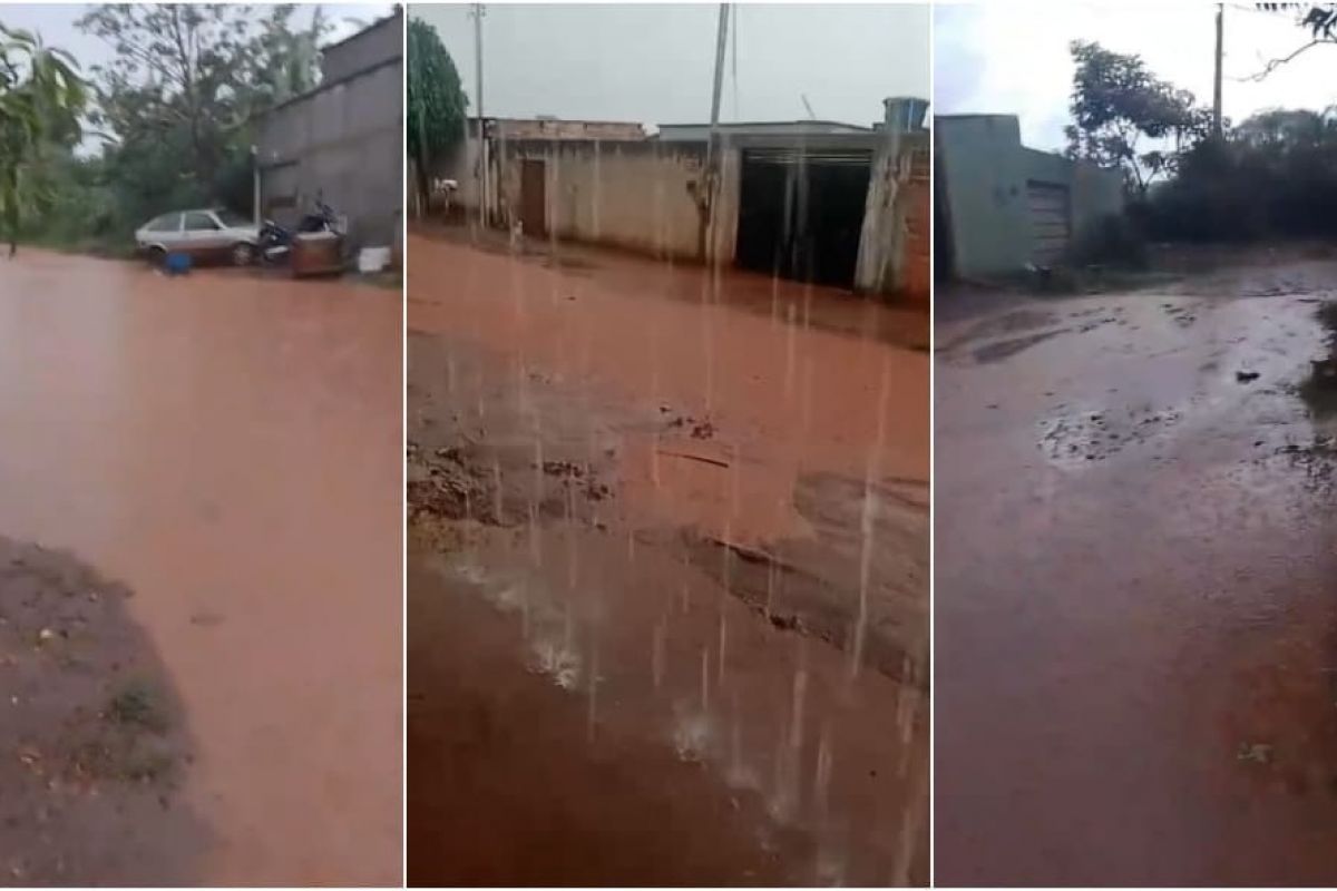 Ribeirão João Leite transborda e deixa casas alagadas em Goiânia