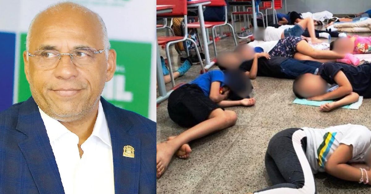 Gestão Rogério Cruz esconde colchonetes enquanto alunos dormem no chão nas escolas de Goiânia
