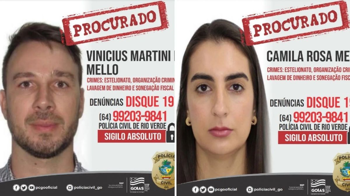 Casal acusado de golpe milionário em Rio Verde é incluído na lista da Interpol