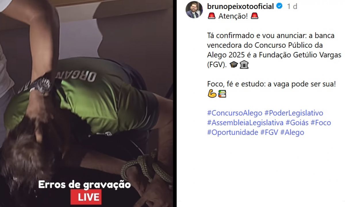 Vídeo de Bruno Peixoto simula tortura e gera críticas sobre decoro na Alego